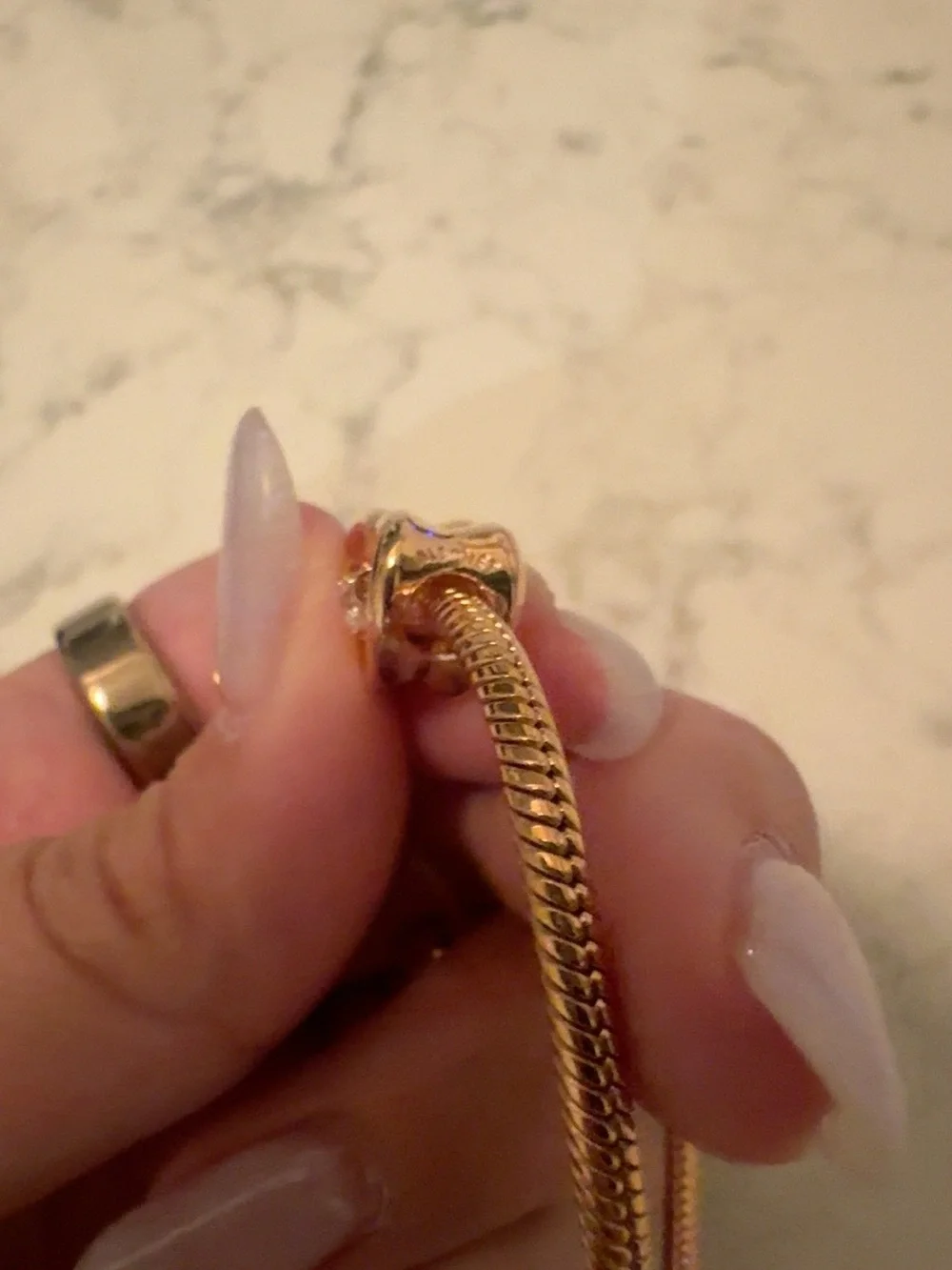 Pandora Rose Gold Heart Slider Bracelet Unworn w/ Box